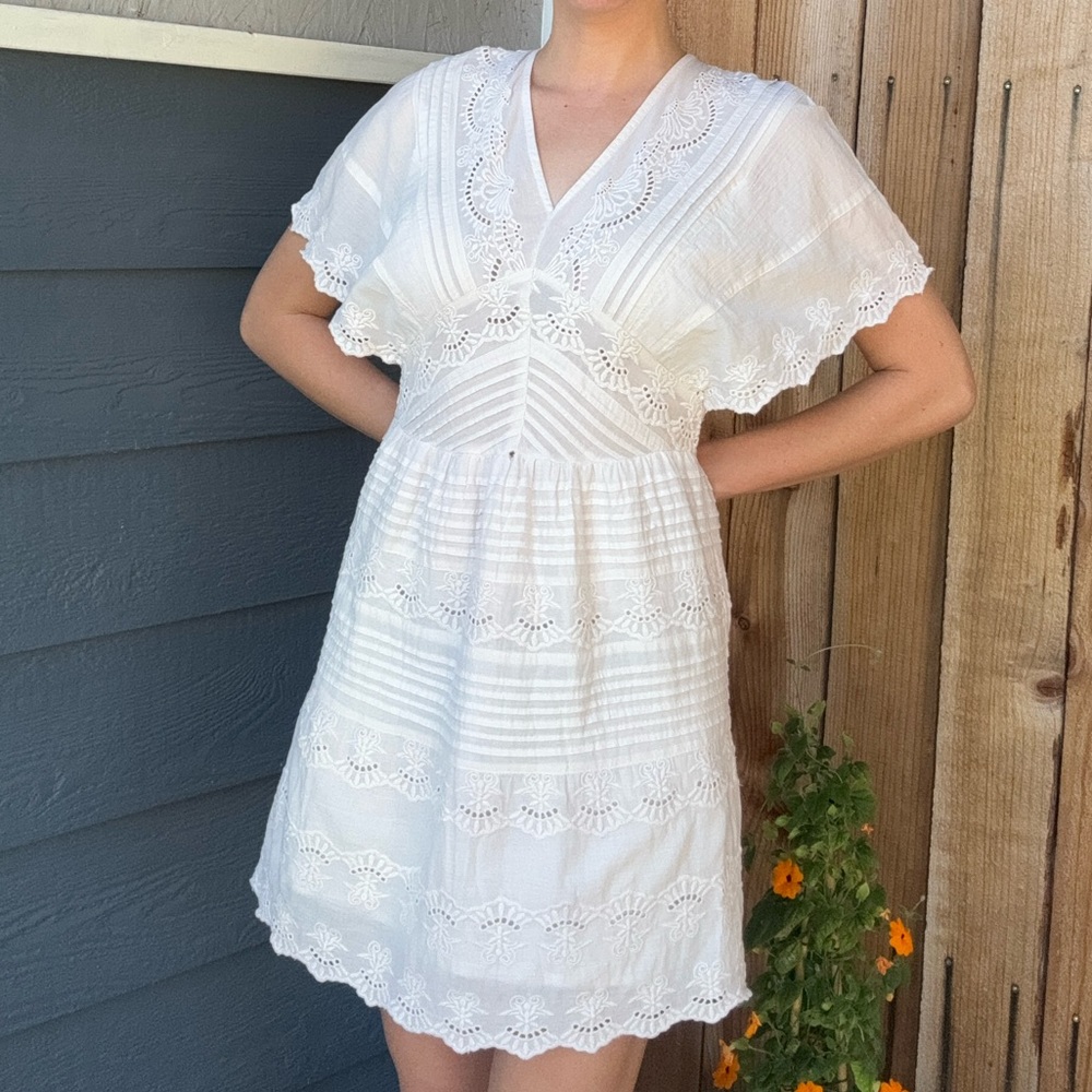 Amuse Society Cream Eyelet Lace Boho Dress